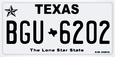 TX license plate BGU6202