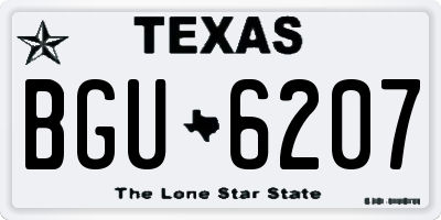 TX license plate BGU6207