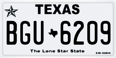 TX license plate BGU6209