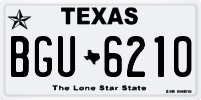 TX license plate BGU6210