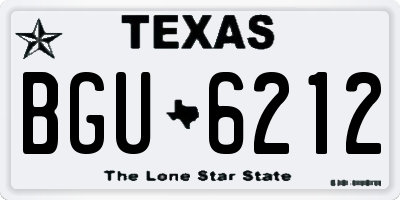 TX license plate BGU6212
