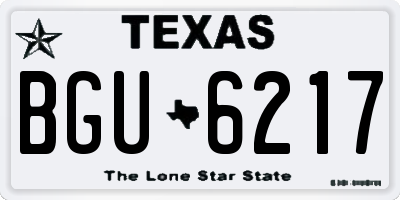 TX license plate BGU6217