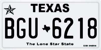 TX license plate BGU6218