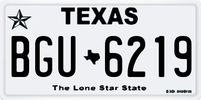 TX license plate BGU6219