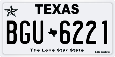 TX license plate BGU6221