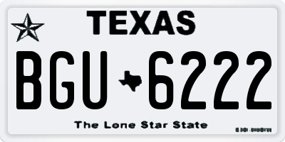 TX license plate BGU6222