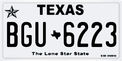 TX license plate BGU6223