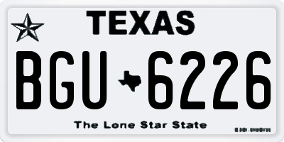 TX license plate BGU6226