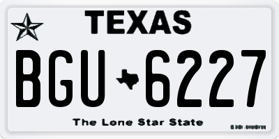 TX license plate BGU6227
