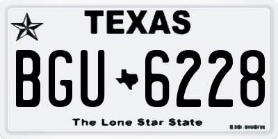 TX license plate BGU6228