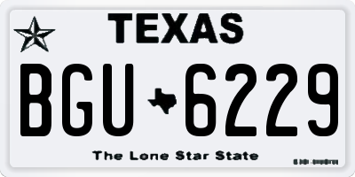 TX license plate BGU6229