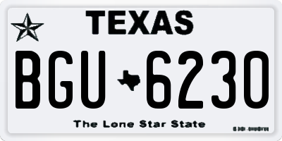TX license plate BGU6230