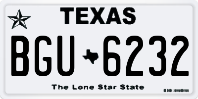 TX license plate BGU6232