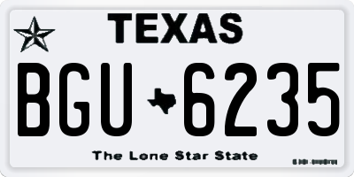 TX license plate BGU6235