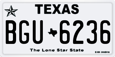 TX license plate BGU6236