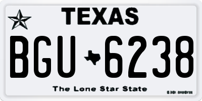 TX license plate BGU6238