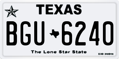 TX license plate BGU6240