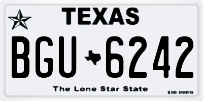 TX license plate BGU6242