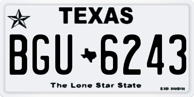 TX license plate BGU6243