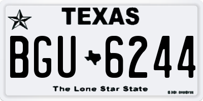 TX license plate BGU6244