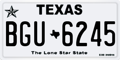 TX license plate BGU6245