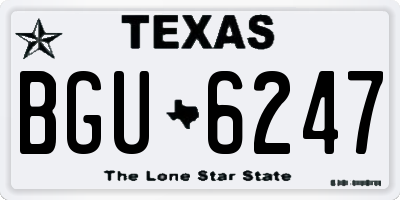 TX license plate BGU6247
