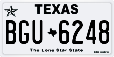 TX license plate BGU6248