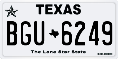 TX license plate BGU6249