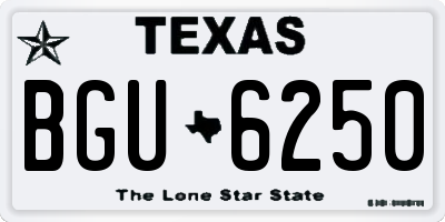 TX license plate BGU6250