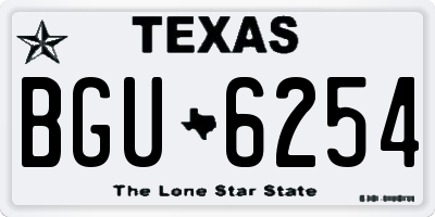 TX license plate BGU6254