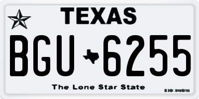 TX license plate BGU6255