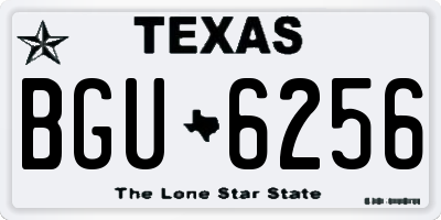 TX license plate BGU6256