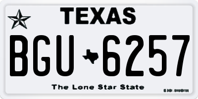 TX license plate BGU6257