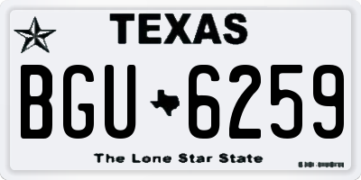 TX license plate BGU6259
