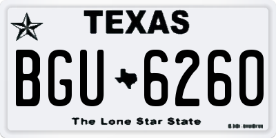 TX license plate BGU6260