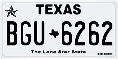 TX license plate BGU6262