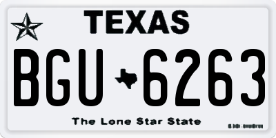 TX license plate BGU6263