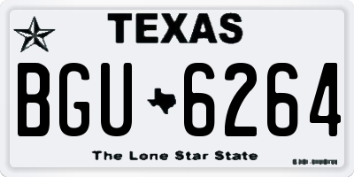 TX license plate BGU6264