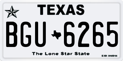 TX license plate BGU6265