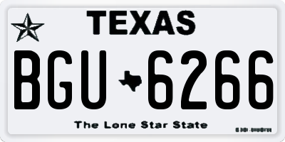 TX license plate BGU6266