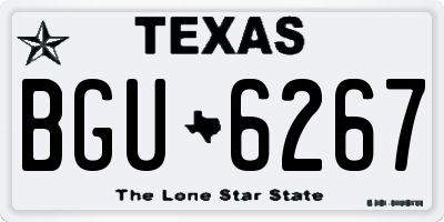TX license plate BGU6267
