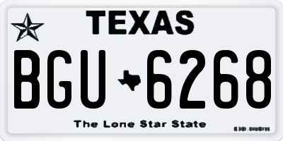 TX license plate BGU6268