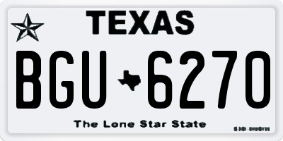 TX license plate BGU6270