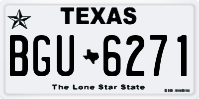 TX license plate BGU6271