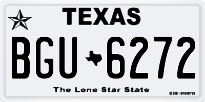 TX license plate BGU6272