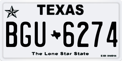 TX license plate BGU6274