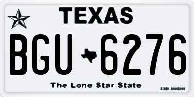 TX license plate BGU6276
