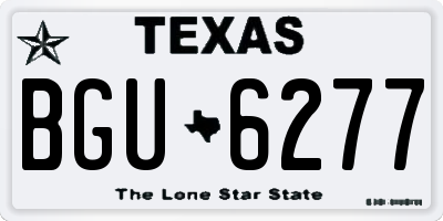TX license plate BGU6277