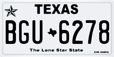 TX license plate BGU6278