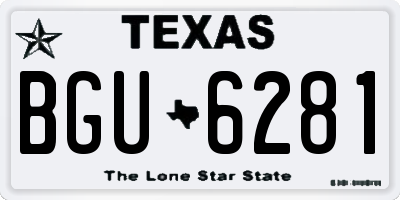 TX license plate BGU6281
